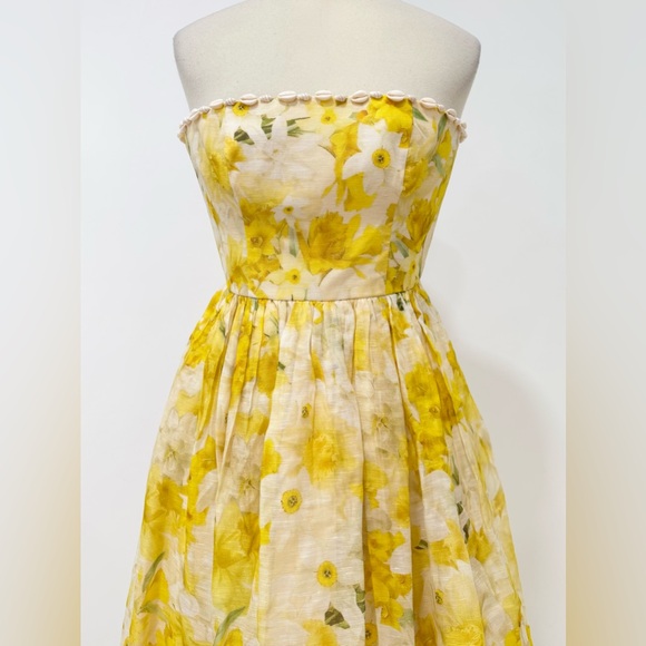 ZIMMERMANN Wonderland Floral Strapless Gown maxi Floral Dress - Picture 5 of 15